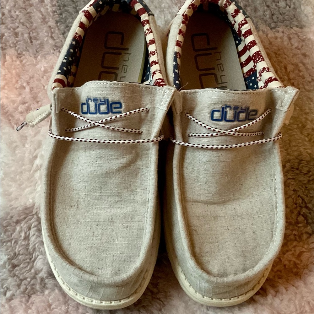 Hey Dude Off-White Patriotic Shoes